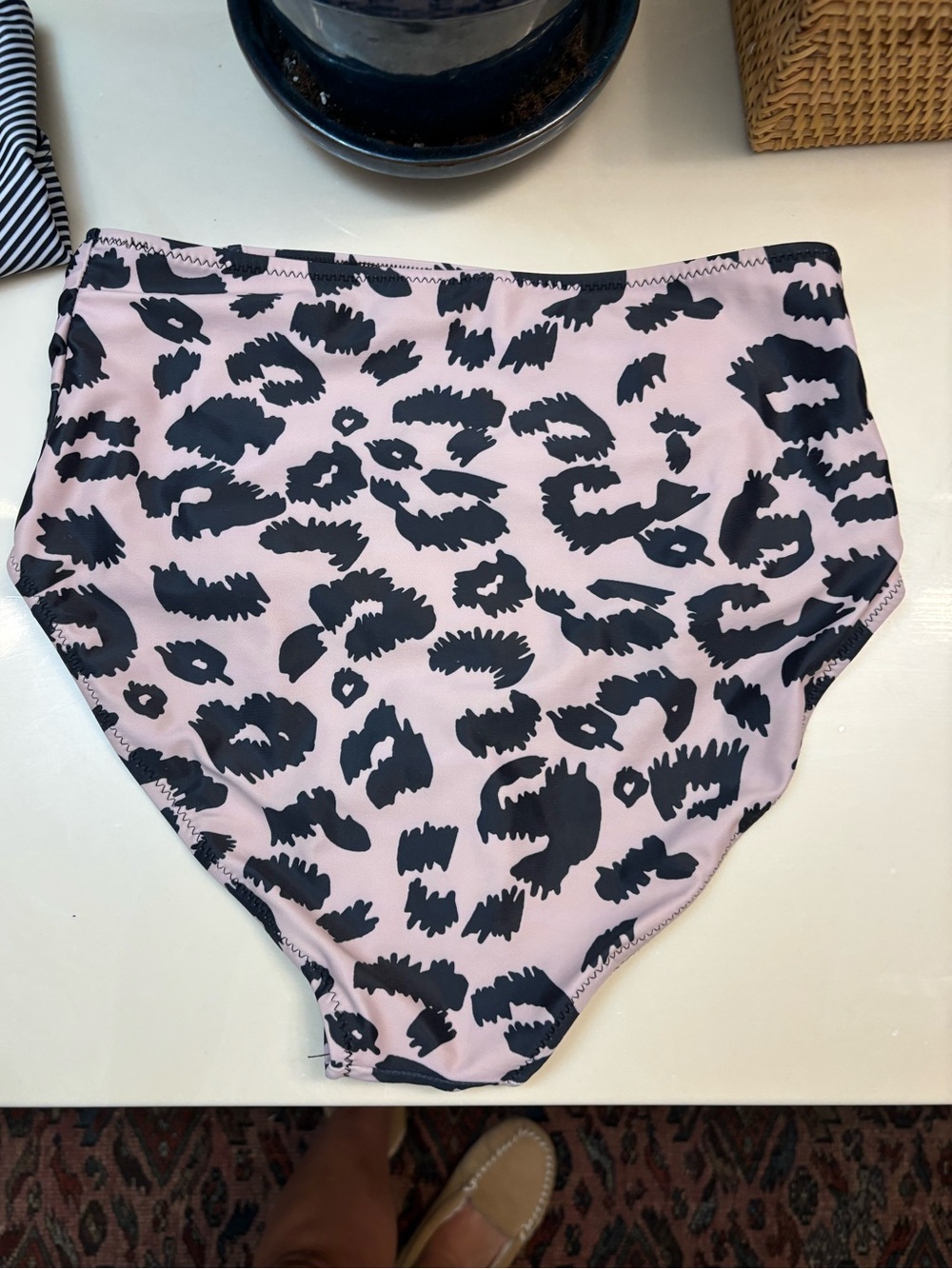 High-Waist Leopard Print Bikini Bottoms